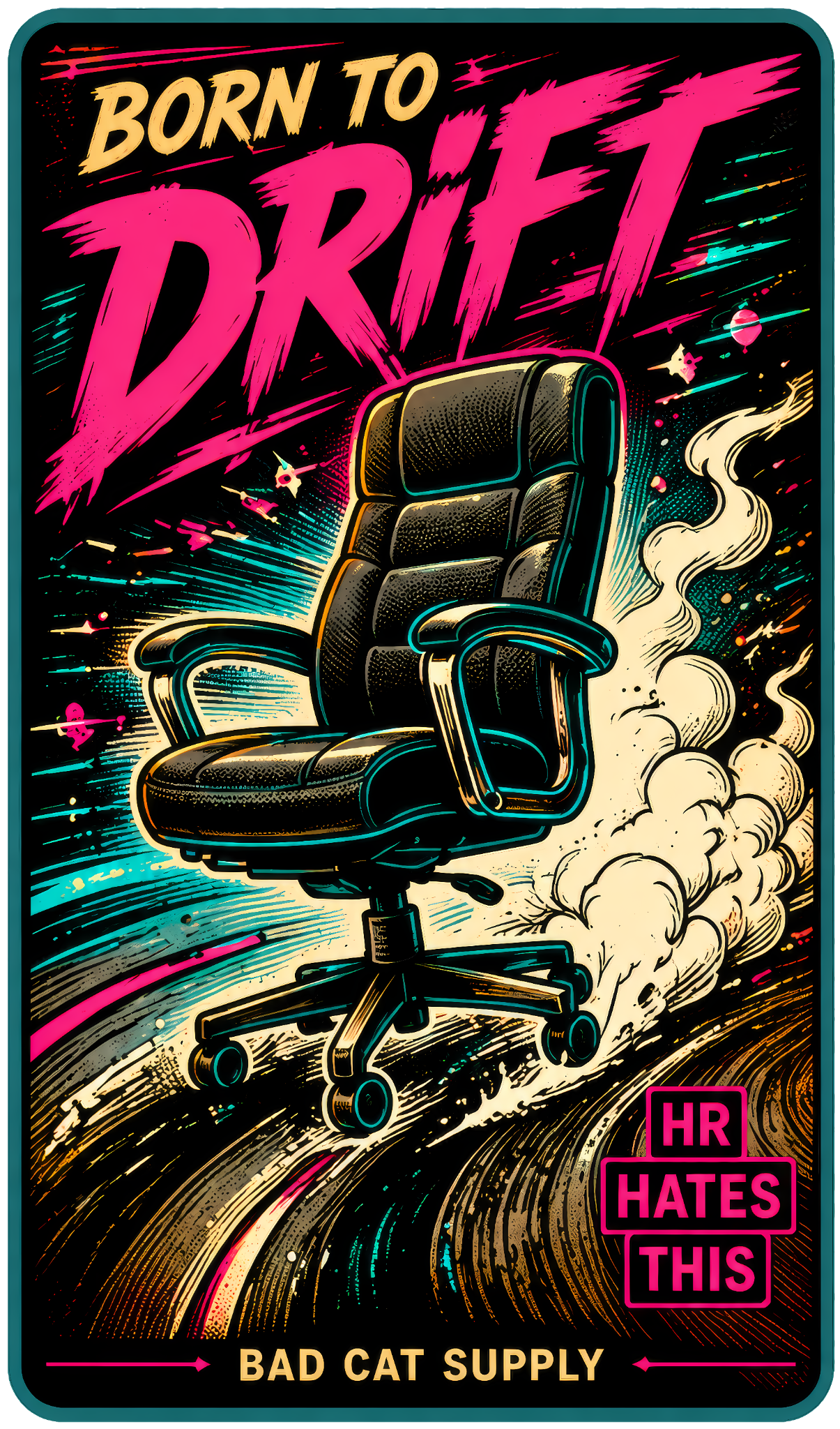 Born to Drift office chair sticker